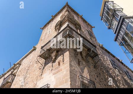 Godoy Palace situé dans la ville monumentale de Caceres, Estrémadure Banque D'Images