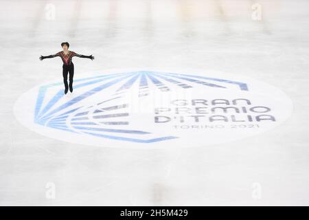 Boyang JIN, Chine, pendant la pratique, au Grand Prix de patinage artistique de l'UIP - Gran Premio d'Italia, à Palavela, le 6 novembre 2021 à Turin, Italie.(Photo de Raniero Corbelletti/AFLO) Banque D'Images