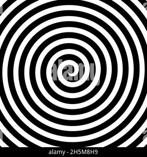 Arrière-plan vectoriel en spirale en noir et blanc.Thème de l'hypnose.Elément de conception abstrait Illustration de Vecteur