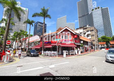 Le café Kampong Glam, dans la rue Bussorah, dans le quartier Kampong Glam de Singapour. Banque D'Images