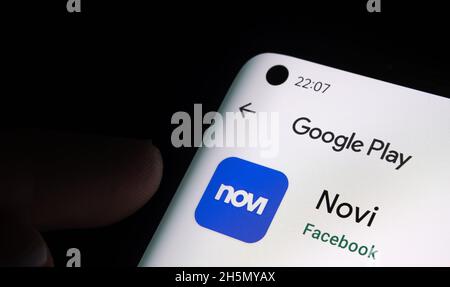 Facebook Meta Diem portefeuille APPLICATION NOVI Banque D'Images