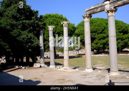 Ruines découvertes dans la ville biblique d'Éphèse, Turquie Banque D'Images