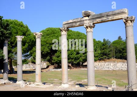 Ruines découvertes dans la ville biblique d'Éphèse, Turquie Banque D'Images