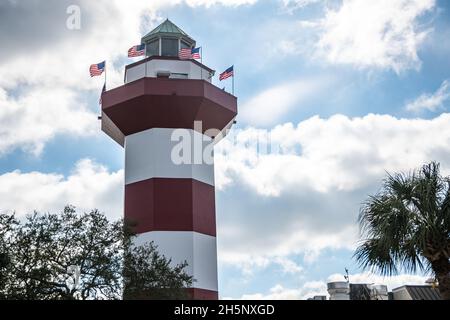 Harbour Town Lighthouse à Hilton Head Island, Caroline du Sud Banque D'Images