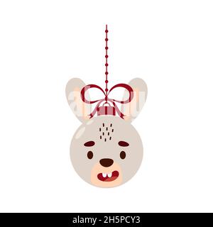 Joyeux Noël et bal du nouvel an avec un joli lièvre.Bande dessinée hiver vacances baud animal.Illustration du stock vectoriel Illustration de Vecteur