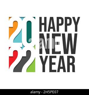 Bonne année 2022 vecteur de message d'accueil.Bonne image vectorielle d'arrière-plan pour la nouvelle année 2022 Illustration de Vecteur