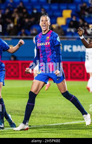 Jennifer Hermoso du FC Barcelone célèbre un but lors de l'UEFA Women's Champions League, match de football du Groupe C entre le FC Barcelone et TSG 1899 Hoffenheim le 10 novembre 2021 au stade Johan Cruyff à Sant Joan Despi, Barcelone, Espagne - photo: Javier Borrego/DPPI/LiveMedia Banque D'Images