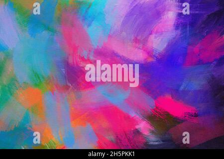Arrière-plan coloré peint numériquement sur la texture de la toile dans des couleurs vives Banque D'Images