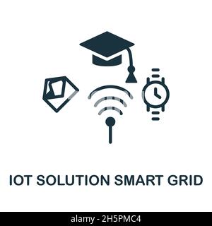Icône Smart Grid.Panneau monochrome de la collection de solutions iot.Illustration de l'icône Creative Smart Grid pour la conception Web, les infographies et bien plus encore Illustration de Vecteur