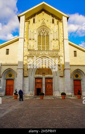 La Cathédrale de Chambéry (Cathédrale Saint-François-de-Sales de Chambéry) est une église catholique romaine de Chambéry.Département de Savoie en Auvergne-Rhône-Al Banque D'Images