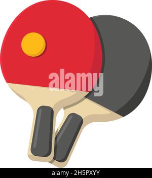 raquettes et ping-pong en style plat Illustration de Vecteur