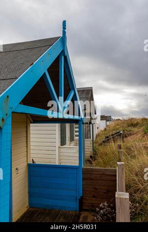 heacham norfolk, cabanes de plage à heacham dans norfolk, côte de norfolk, côte nord de norfolk, maisons de vacances à heacham, chalets en bois à heacham norfolk Banque D'Images