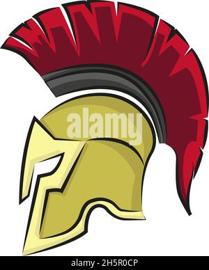 casque militaire spartan de style plat, illustration vectorielle Illustration de Vecteur