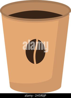 café chaud dans une tasse en papier, illustration vectorielle, isométrique Illustration de Vecteur