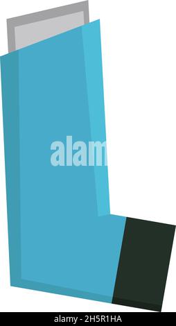 médicament inhalateur pour l'asthme un fond blanc, vecteur Illustration de Vecteur