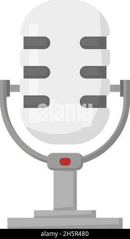 microphone studio sur fond blanc et plat Illustration de Vecteur