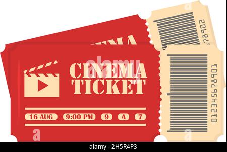 deux billets de cinéma rouges sur fond blanc, vector Illustration de Vecteur