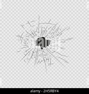 verre fissuré et cassé sur fond transparent, illustration vectorielle Illustration de Vecteur