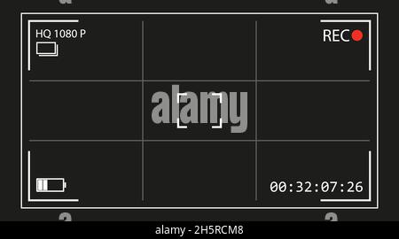 Illustration de l'animation vectorielle de l'interface de la caméra.Modèle vectoriel sur fond noir Illustration de Vecteur