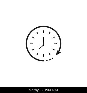 illustration moderne avec l'heure, icône avec flèche isolée, montre, icône avec heure, illustration avec vecteur d'icône avec horloge Illustration de Vecteur