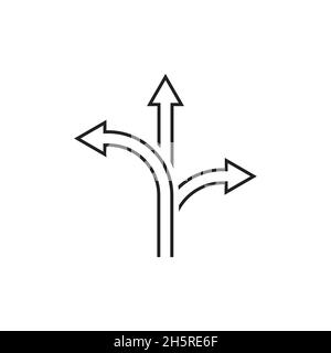 Symbole de flèche.Icône abstraite avec flèches de direction sur fond blanc pour la conception de concept. Illustration de Vecteur