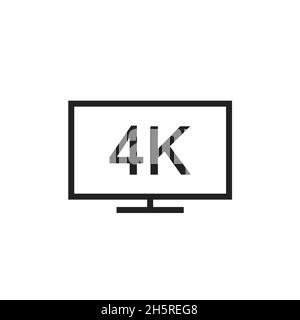 Technologie écran tv 4k icône vectorielle isolée sur fond blanc Illustration de Vecteur