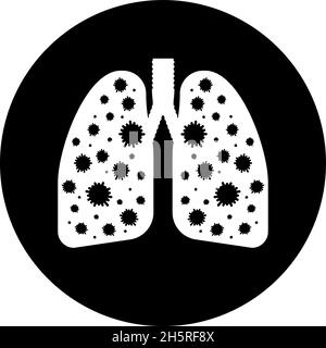 Coronavirus des poumons infectés.Icône pour le design médical.Icône vecteur isolé. Illustration de Vecteur