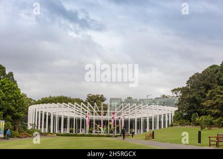 Le bâtiment Calyx du Royal Botanic Garden Sydney, Australie, est un joyau du jardin botanique. Banque D'Images