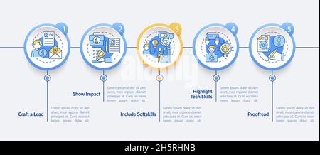 Rédaction d'un modèle d'infographie vecteur cv Illustration de Vecteur
