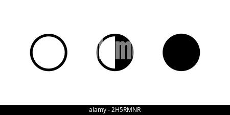 Phases de lune noire, définir l'icône sur fond blanc, illustration vectorielle. Illustration de Vecteur