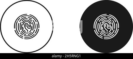 Empreinte digitale, icône isolée à plat de l'écran tactile.Illustration vectorielle simple. Illustration de Vecteur