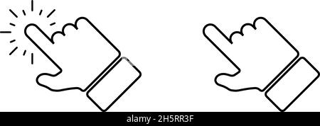 Cliquez à la main sur l'icône isolée du pointeur dans un style plat.Illustration vectorielle pour Wab Illustration de Vecteur