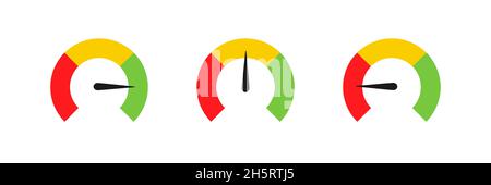 Tableau des couleurs des icônes de réglage du compteur de vitesse.Illustration vectorielle plate Illustration de Vecteur