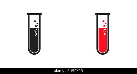 Icône vecteur du tube à essai.Symbole de corona pour flacon médical en verre de style plat Illustration de Vecteur