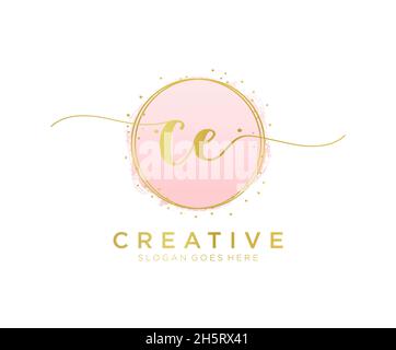 Logo ce féminin.Utilisable pour les logos nature, salon, Spa, cosmétique et Beauté.Elément de modèle de logo Flat Vector. Illustration de Vecteur