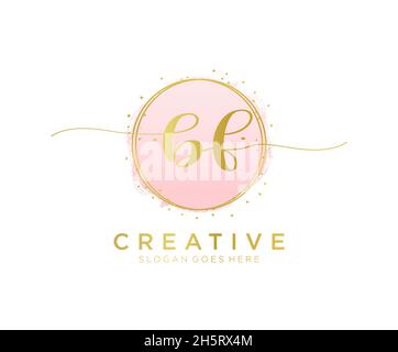 Logo BF féminin.Utilisable pour les logos nature, salon, Spa, cosmétique et Beauté.Elément de modèle de logo Flat Vector. Illustration de Vecteur