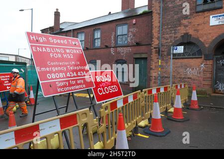 Birmingham Royaume-Uni - travaux de construction et d'habilitation HS2 sur le site de la gare de Curzon Street dans le centre-ville de Birmingham en novembre 2021 Banque D'Images