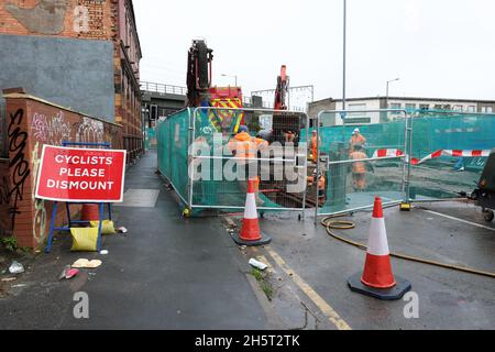 Birmingham Royaume-Uni - travaux de construction et d'habilitation HS2 sur le site de la gare de Curzon Street dans le centre-ville de Birmingham en novembre 2021 Banque D'Images