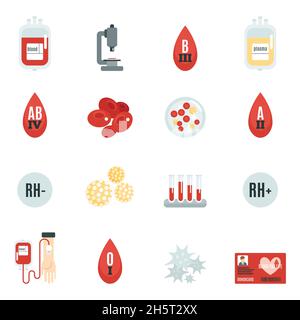 Banques de donneurs de sang et icônes transfusionnelles ensemble plat vecteur isolé illustration Illustration de Vecteur