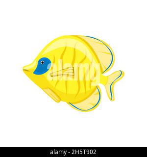 Dessin animé de poisson jaune Illustration de Vecteur
