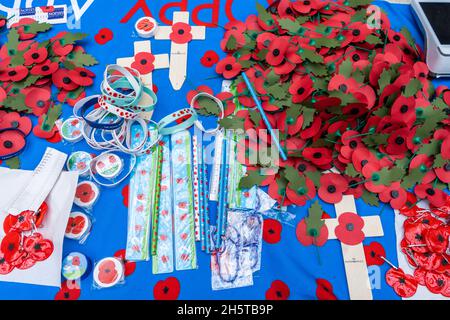 WATERLOO LONDRES, ROYAUME-UNI.11 novembre 2021.Des vendeurs de pavot qui amassaient de l'argent pour la Légion royale britannique à la gare de Waterloo le jour de l'armistice .Credit: amer ghazzal / Alamy Live News Banque D'Images