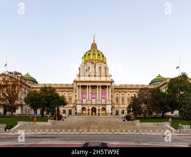 Harrisburg, PA - 21 octobre 2021 : le bâtiment du Capitole de l'État de Pennsylvanie Banque D'Images