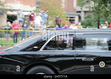 Biden visite UConn: Le président américain Joe Biden parle au Dodd Center for Human Rights, University of Connecticut, Storrs, CT, États-Unis, 15 octobre 2021. Banque D'Images