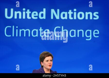 Première ministre Nicola Sturgeon pendant le sommet de Cop26 à Glasgow.Date de la photo: Jeudi 11 novembre 2021. Banque D'Images