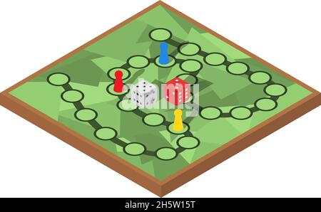 jeu de société pour enfants avec jetons et dés, vecteur Illustration de Vecteur