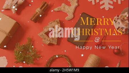 Image du texte du joyeux noël sur les cookies Banque D'Images