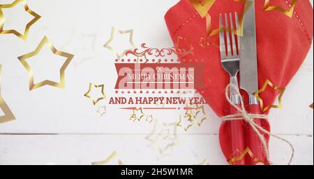 Image du texte joyeux noël sur la découpe Banque D'Images