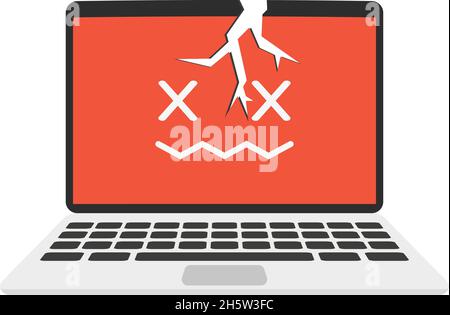 ordinateur portable à l'état déplié, illustration vectorielle Illustration de Vecteur