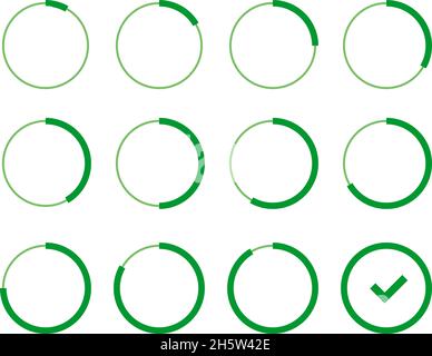 définir le cercle vert de chargement dans le style déplié, vecteur Illustration de Vecteur