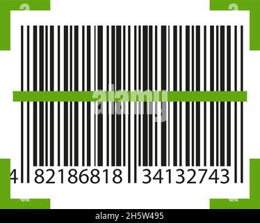 icône de couleur du scanner de code-barres en mode vectoriel plat Illustration de Vecteur